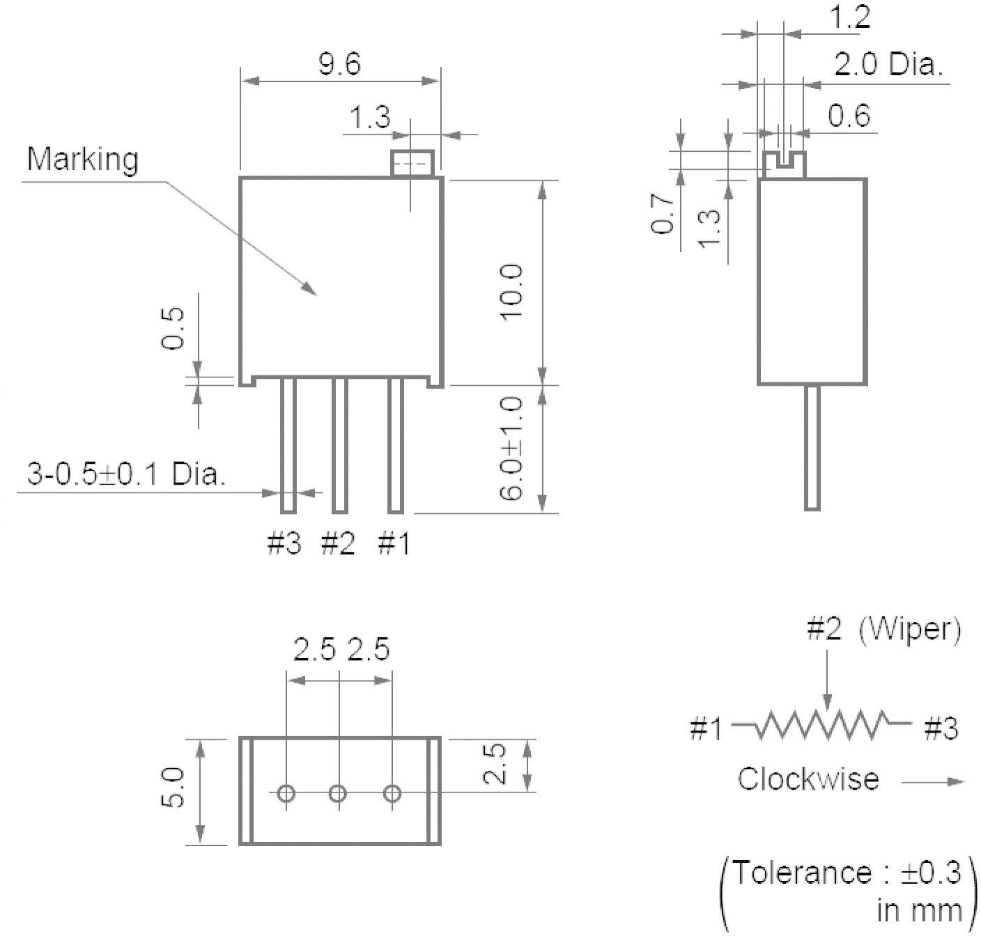 Murata PV36W201C01B00 PV36W201C01B00 Cermet-Trimmer 25-Gang linear 0.5 W 200 Ω 9000 ° 1 St.