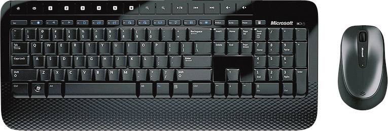 Microsoft Wireless Desktop 2000 Business Funk Tastatur, Maus-Set Deutsch, QWERTZ Schwarz