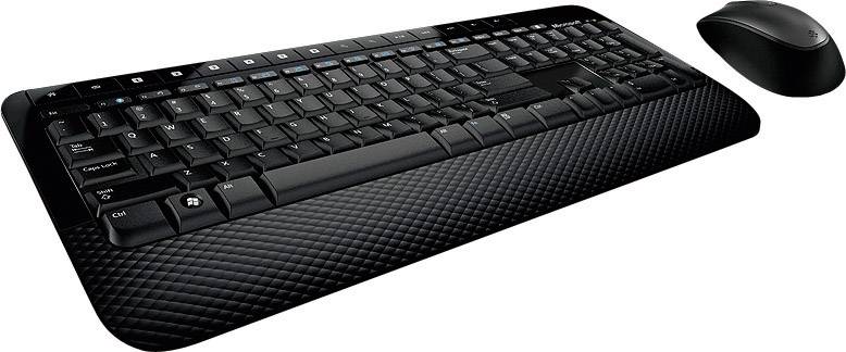Microsoft Wireless Desktop 2000 Business Funk Tastatur, Maus-Set Deutsch, QWERTZ Schwarz