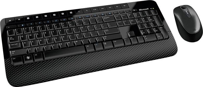 Microsoft Wireless Desktop 2000 Business Funk Tastatur, Maus-Set Deutsch, QWERTZ Schwarz