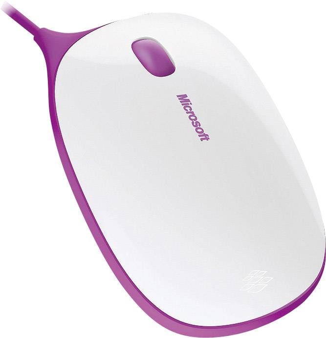 Microsoft Express Mouse Maus USB Optisch Pink, Weiß
