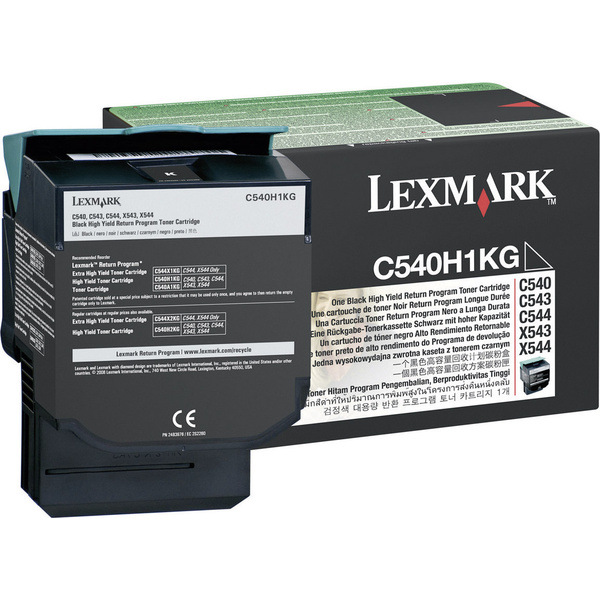 Lexmark Rückgabe Toner C540 C543 C544 C546 X544 X546 X548 C540H1KG Original Schwarz 2500 Seiten