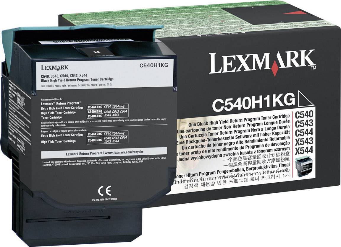 Lexmark Rückgabe Tonerkassette C540 C543 C544 C546 X544 X546 X548 Original Schwarz 2500 Seiten C540H1KG