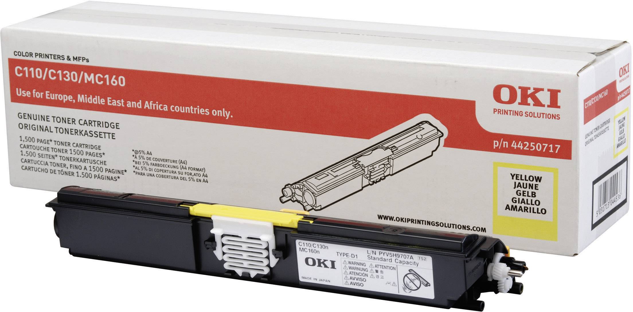 OKI Toner 44250717 Original Gelb 1500 Seiten 44250717