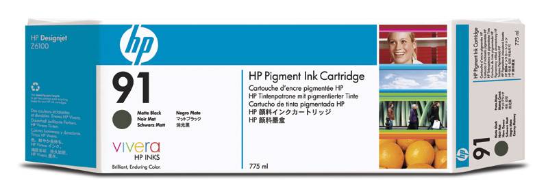 HP Tinte 91 Original Matt Schwarz C9464A