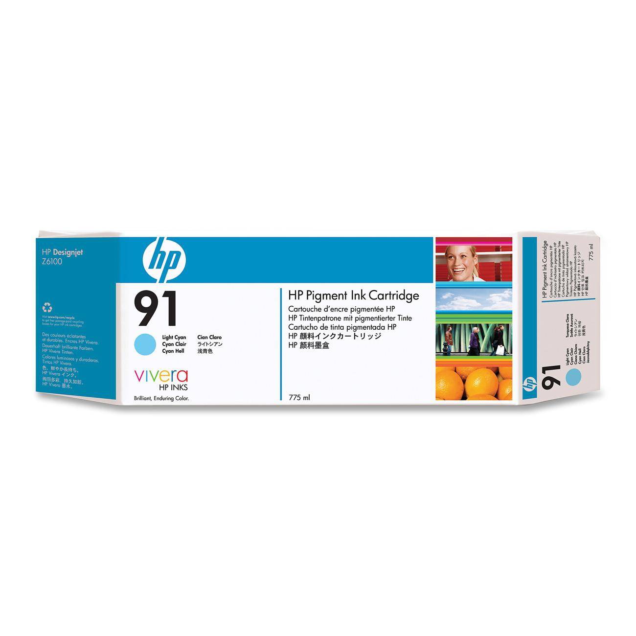 HP Druckerpatrone 91 Original Hell Cyan C9470A