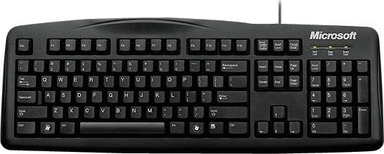 Microsoft Wired Keyboard 200 USB Tastatur Deutsch, QWERTZ Schwarz