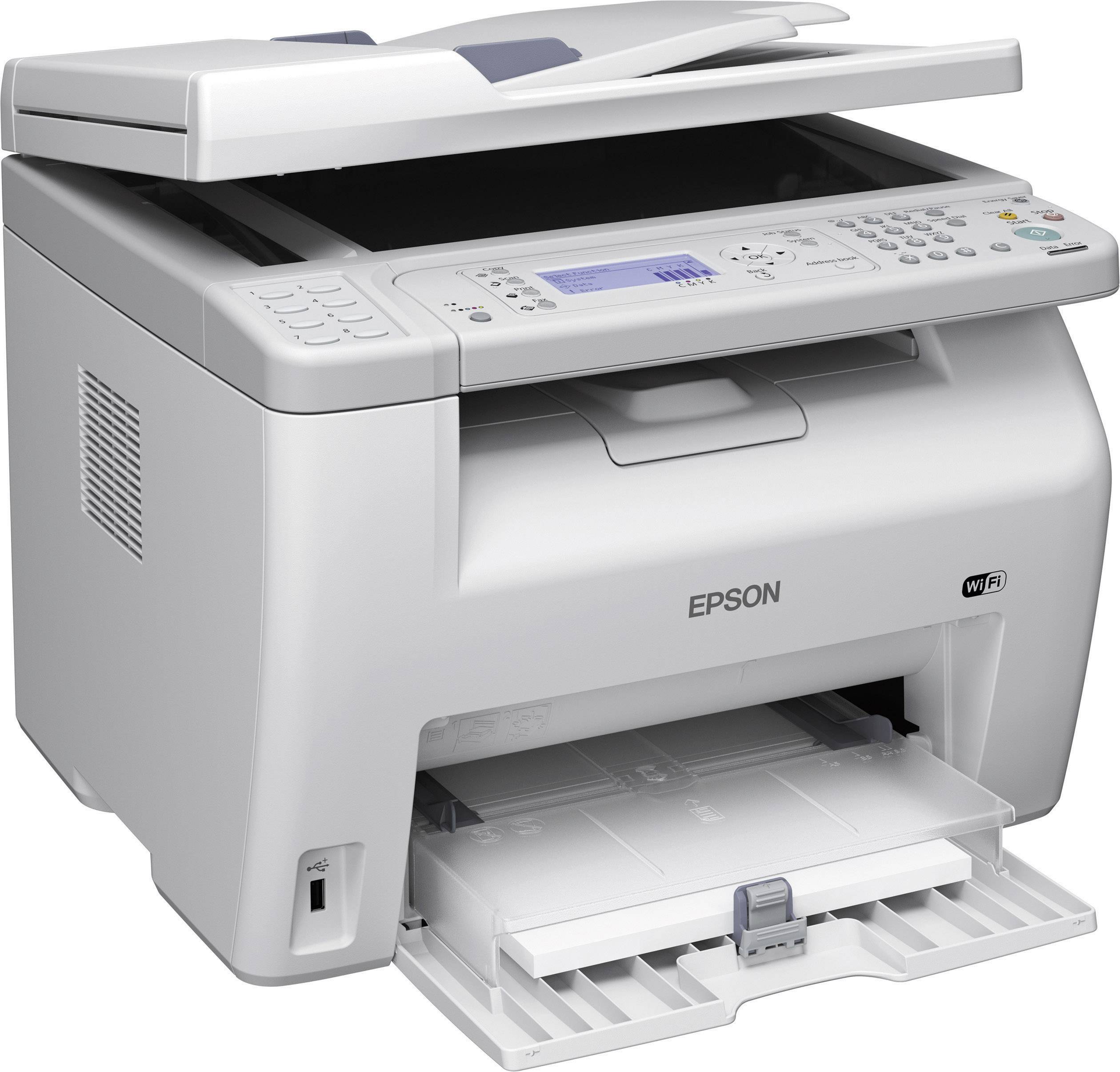Epson AcuLaser CX17WF, Farblaserdrucker Multifunktion 4in1, USB,LAN,WLAN,ADF (Drucker,Kopierer,Scanner,Fax)
