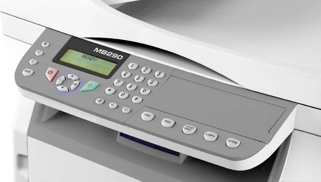 Oki MB290, S/W-Laserdrucker Multifunktion 4in1, USB,LAN,ADF, (Drucker,Kopierer,Scanner,Fax)