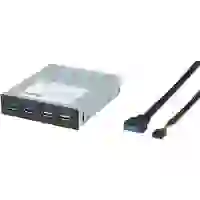Akasa 4 Port USB 3.2 Gen 1-, USB 2.0-Fronteinschub-Hub Schwarz Akasa 4 Port USB 3.2 Gen 1-, USB 2.0-Fronteinschub-Hub Schwarz