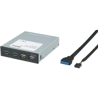 Akasa 4 Port USB 3.2 Gen 1-, USB 2.0-Fronteinschub-Hub Schwarz Akasa 4 Port USB 3.2 Gen 1-, USB 2.0-Fronteinschub-Hub Schwarz