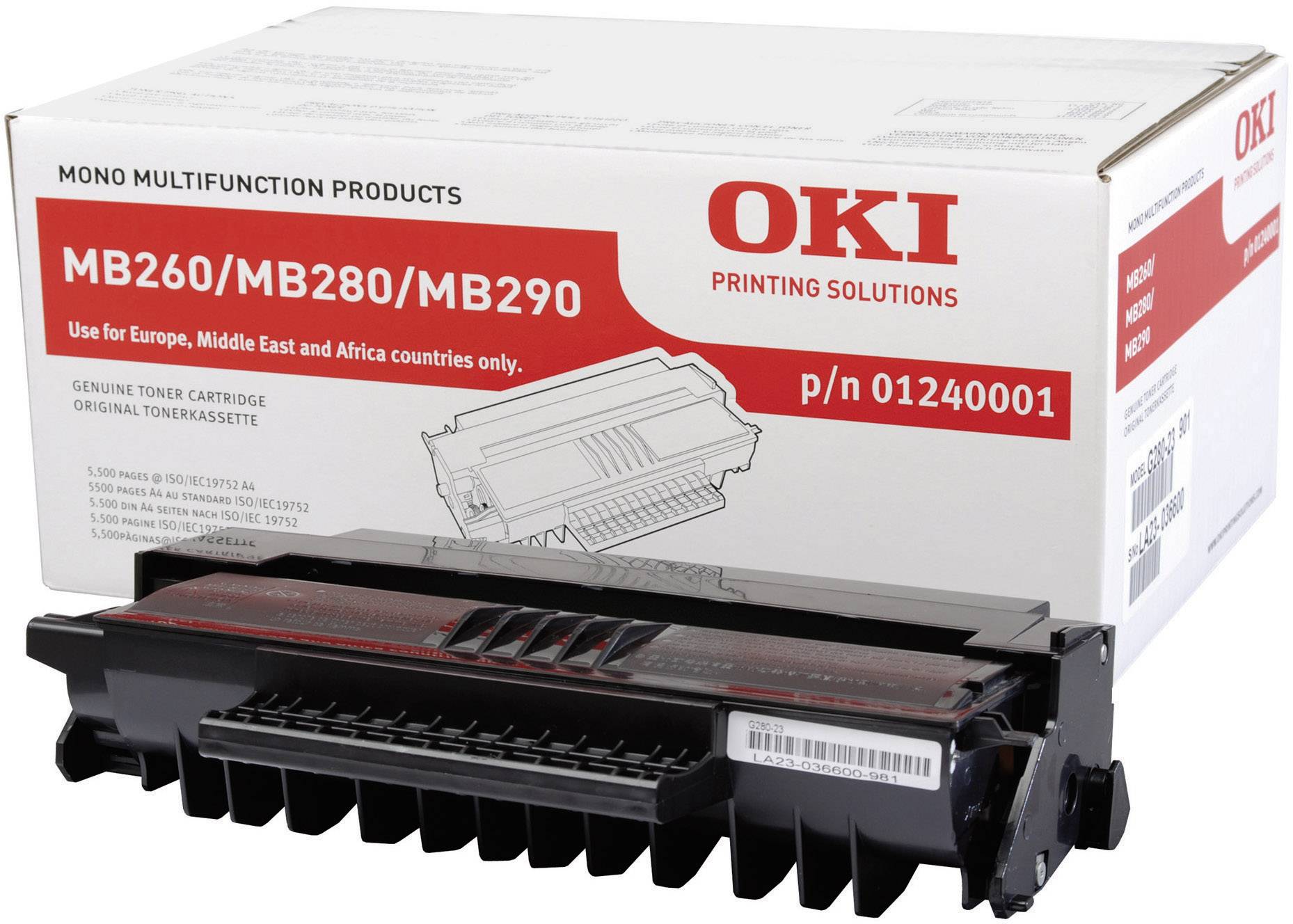 OKI Schwarz - Original - Tonerpatrone - für MB260280 - 290