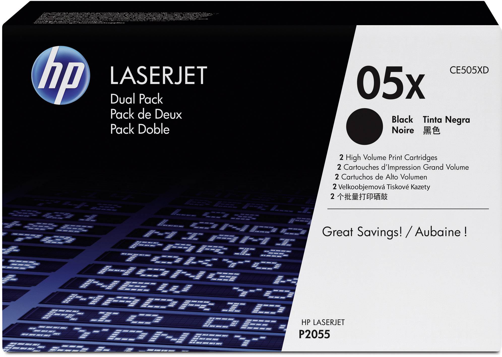 HP Toner 05X Original 2er-Pack Schwarz 13000 Seiten CE505XD