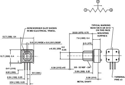 Vishay 249FGJS0XB25104KA Präzisions-Potentiometer Mono 1W 100kΩ 1St.