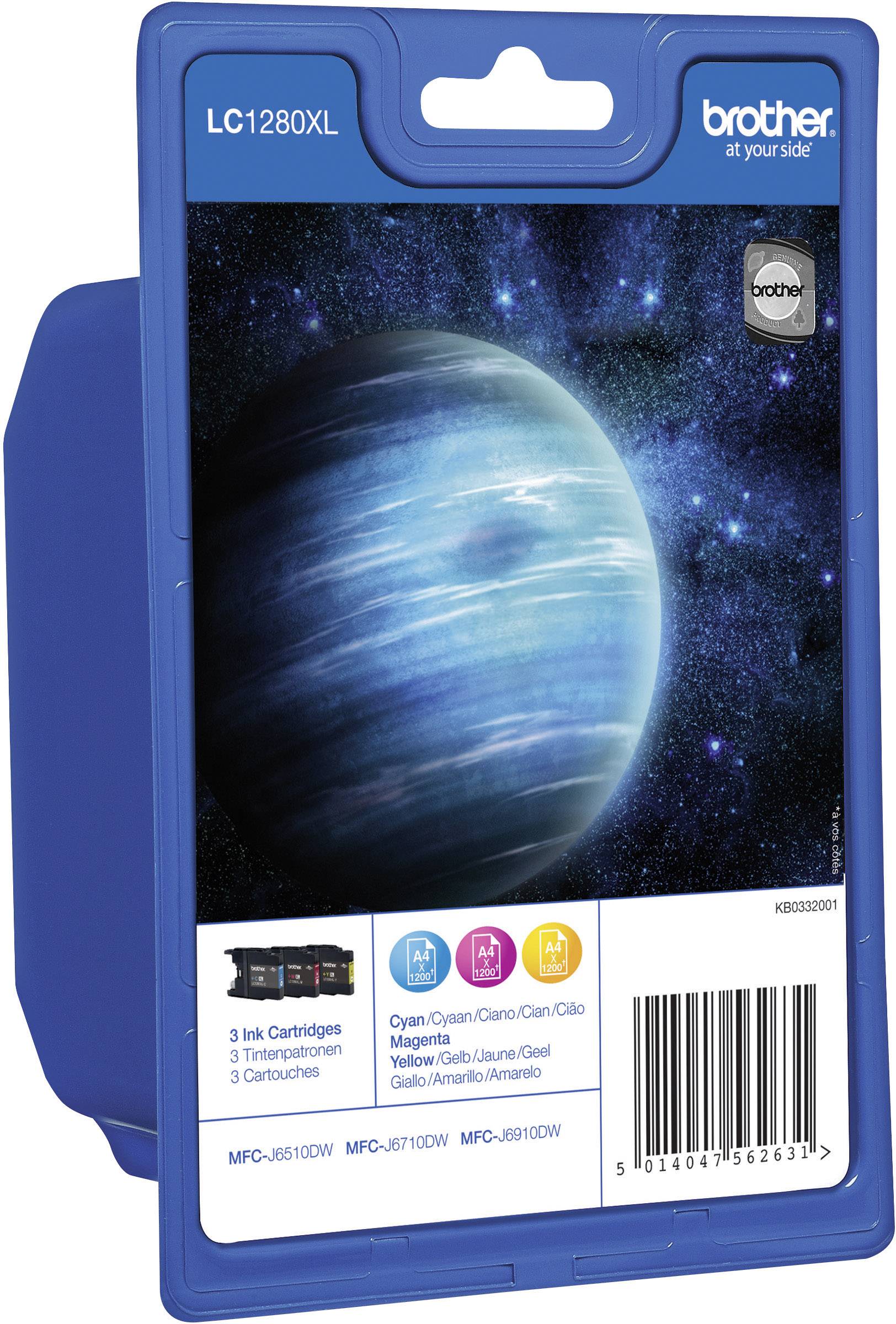 Brother Druckerpatrone LC-1280XL Original Kombi-Pack Cyan, Magenta, Gelb LC1280XLRBWBPDR