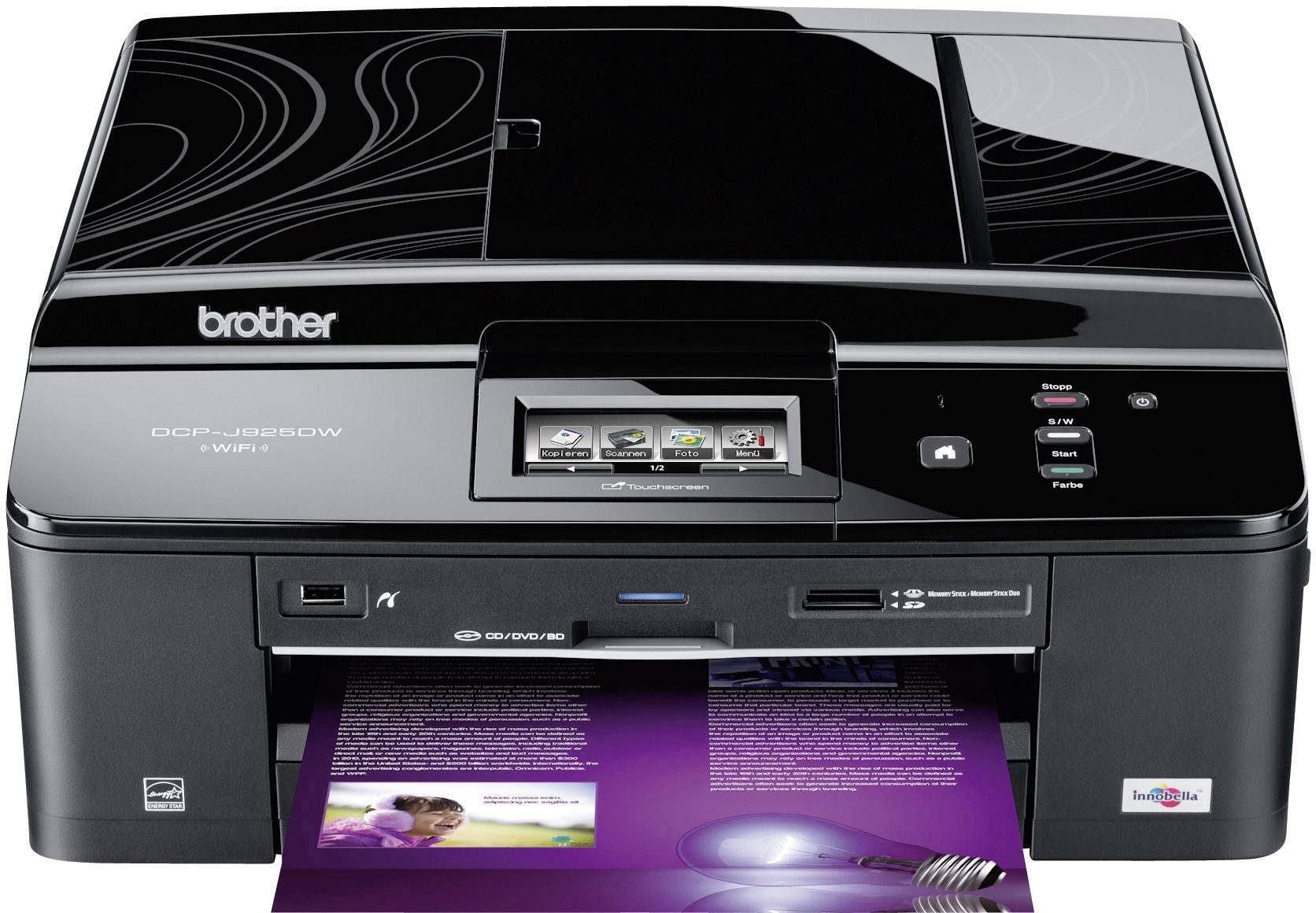 Brother DCP-J925DW, Multifunktionsgerät Tinte 3in1, USB,LAN,WLAN,Duplex,ADF, (Drucker,Kopierer,Scanner)