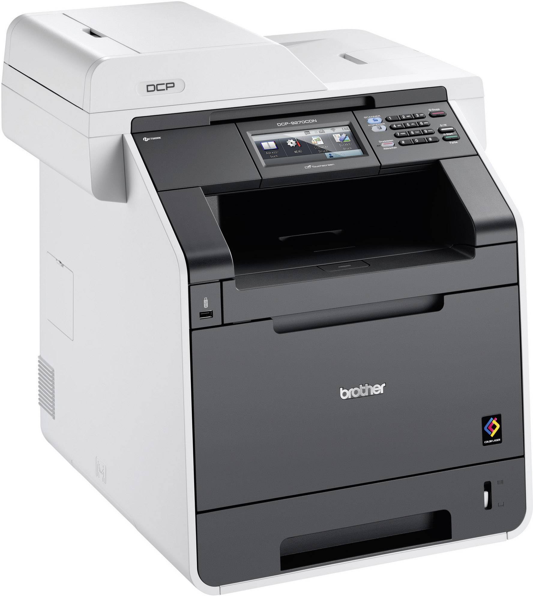 Brother DCP-9270CDN Farblaserdrucker Multifunktion 3in1, USB,LAN,Duplex,ADF (Drucker,Kopierer,Scanner)