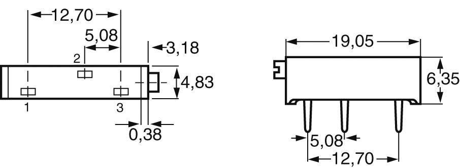 Vishay M43P503KB40 M43P503KB40 Spindeltrimmer 15-Gang linear 0.75W 50kΩ 5400° 1St.