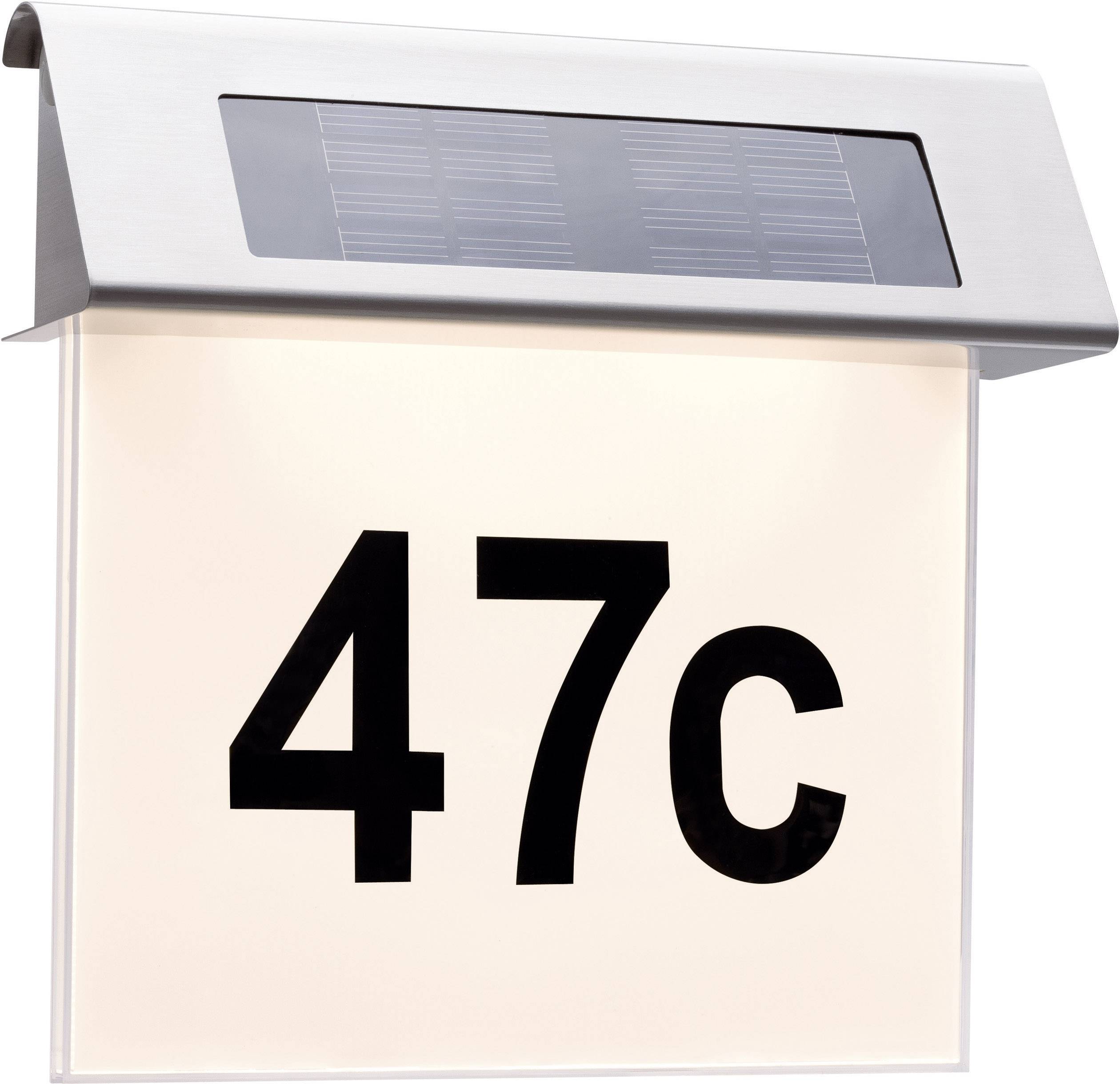 Paulmann 93765 Solar-Hausnummernleuchte 0.2 W Warmweiß Edelstahl, Weiß