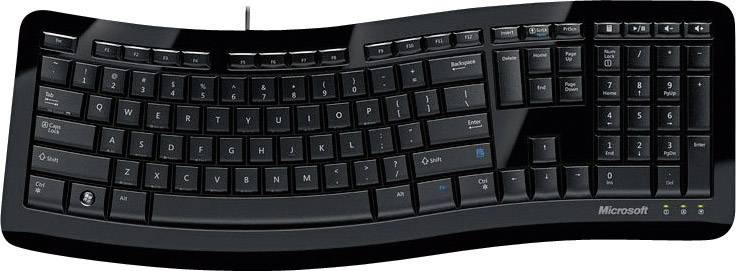 Microsoft Comfort Curve Keyboard 3000 Business USB Tastatur Deutsch, QWERTZ Schwarz Ergonomisch