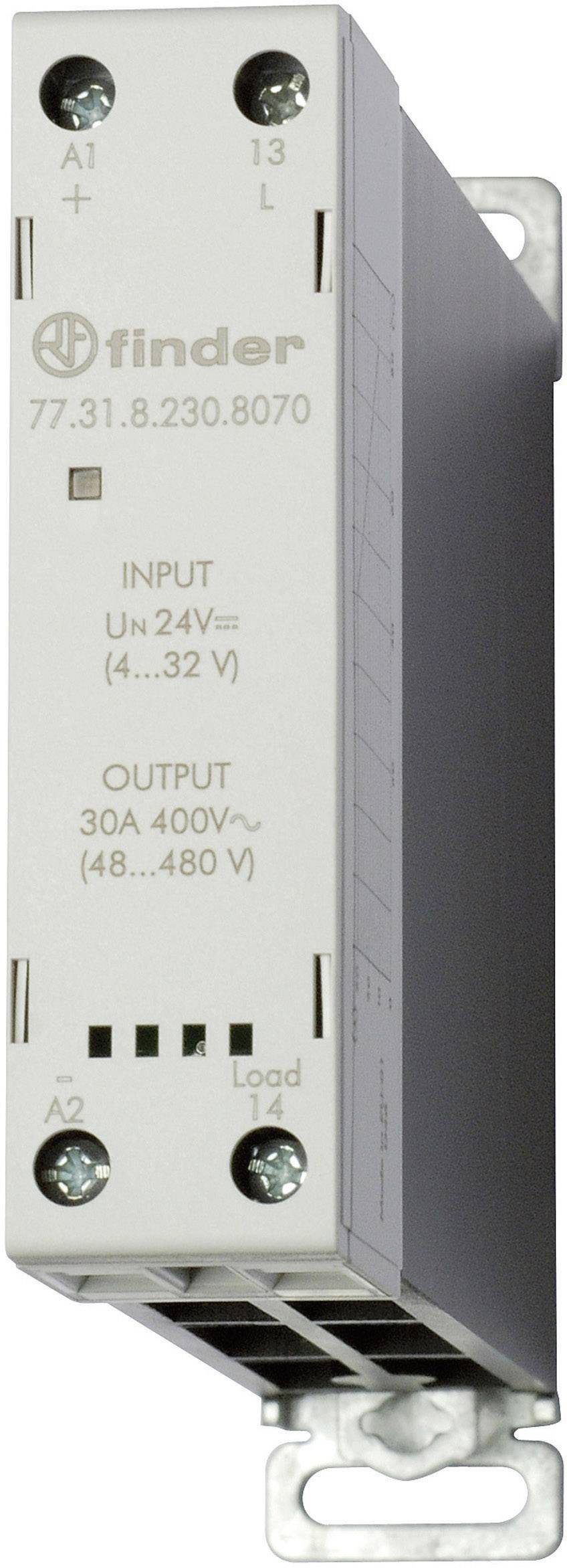 Finder Solid-State-Relais, Modell 77.31.8.230.8070, mit Eingangsbereich 4-32 V DC und Ausgang 30 A 400 V AC.