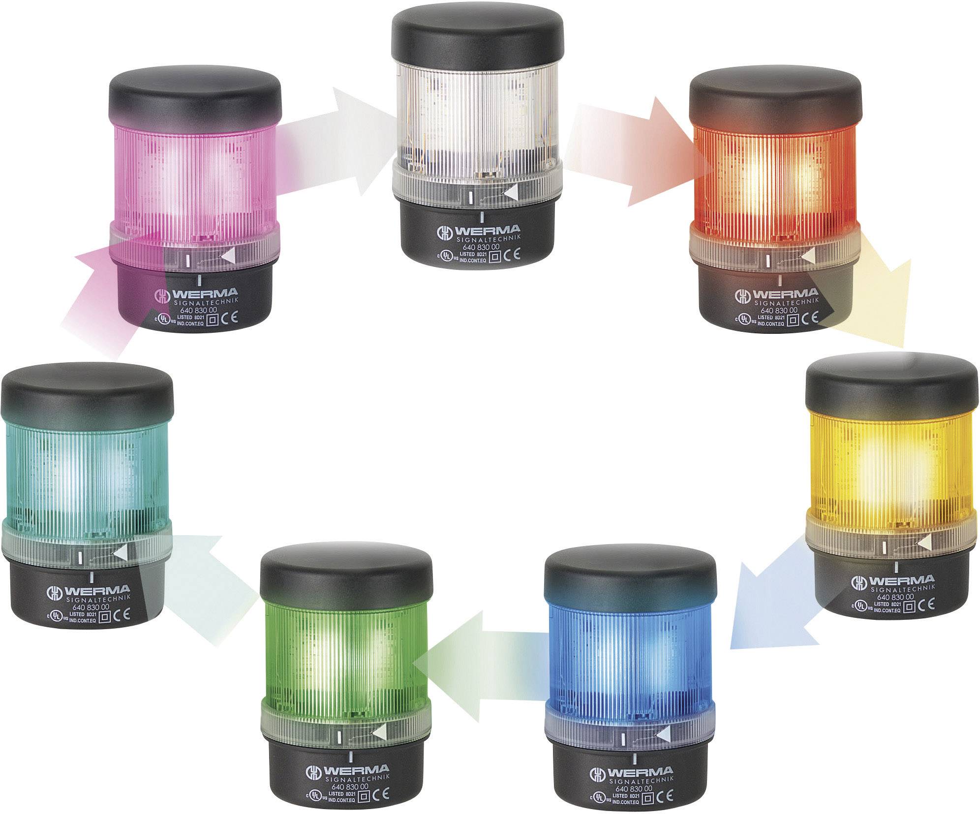 Werma Signaltechnik Signalleuchte LED 644.450.55 644.450.55 Rot, Gelb, Grün, Weiß, Blau, Violett, Türkis Dauerlicht 24 V/DC