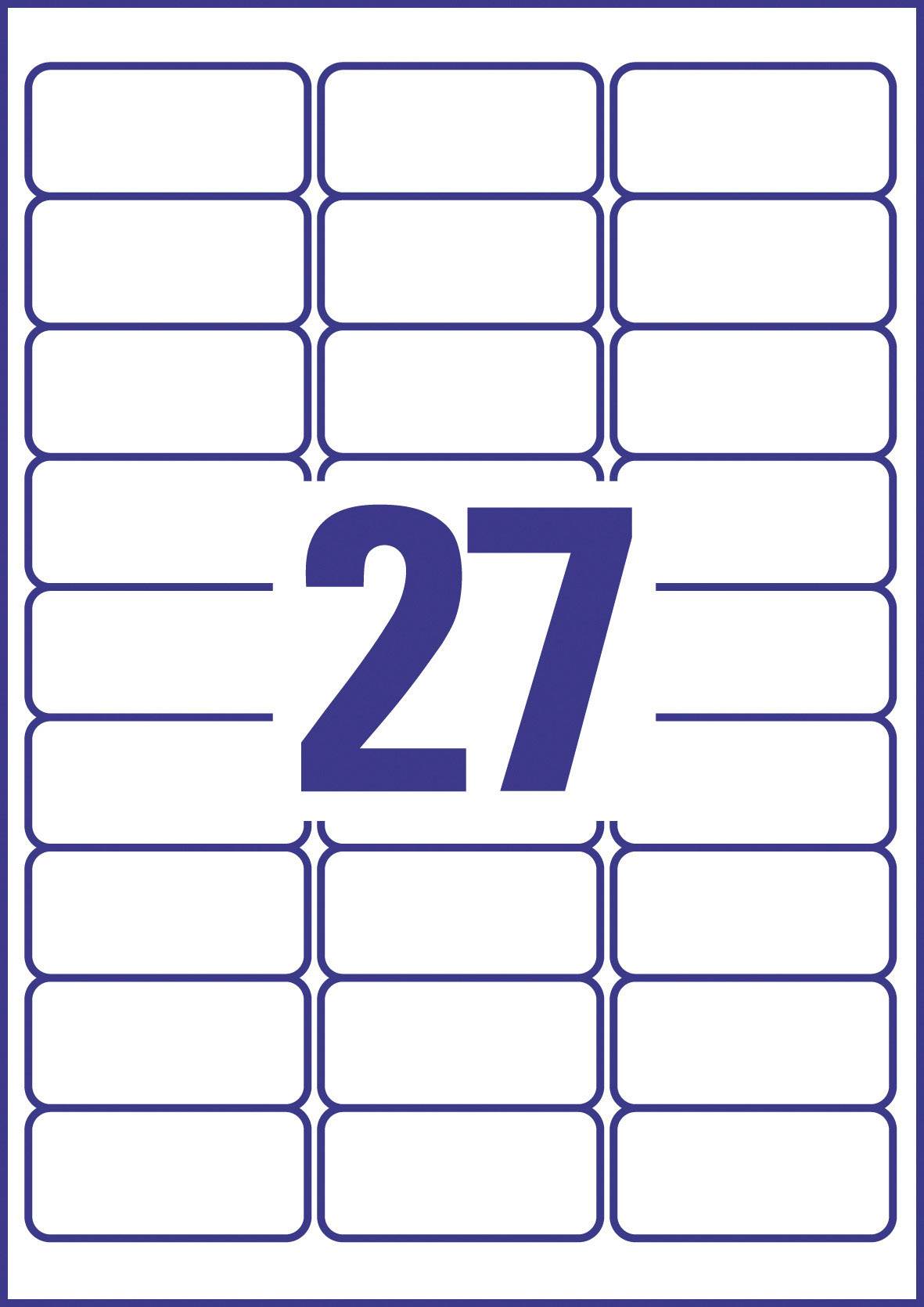 Avery-Zweckform L4737REV-10 Universal-Etiketten 63.5 x 29.6 mm Papier Weiß 270 St. Wiederablösbar Tintenstrahldrucker, Laserdrucker, Farblaserdrucke