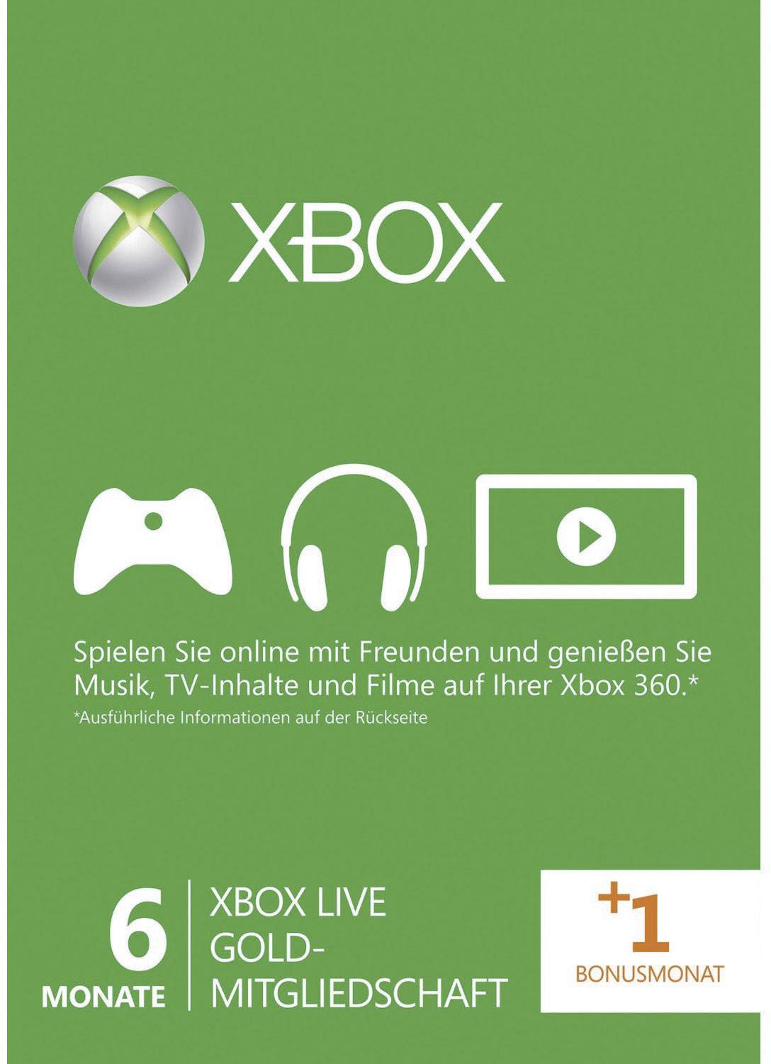 XBOX360 LIVE GOLD CARD (6+1 MONATE)