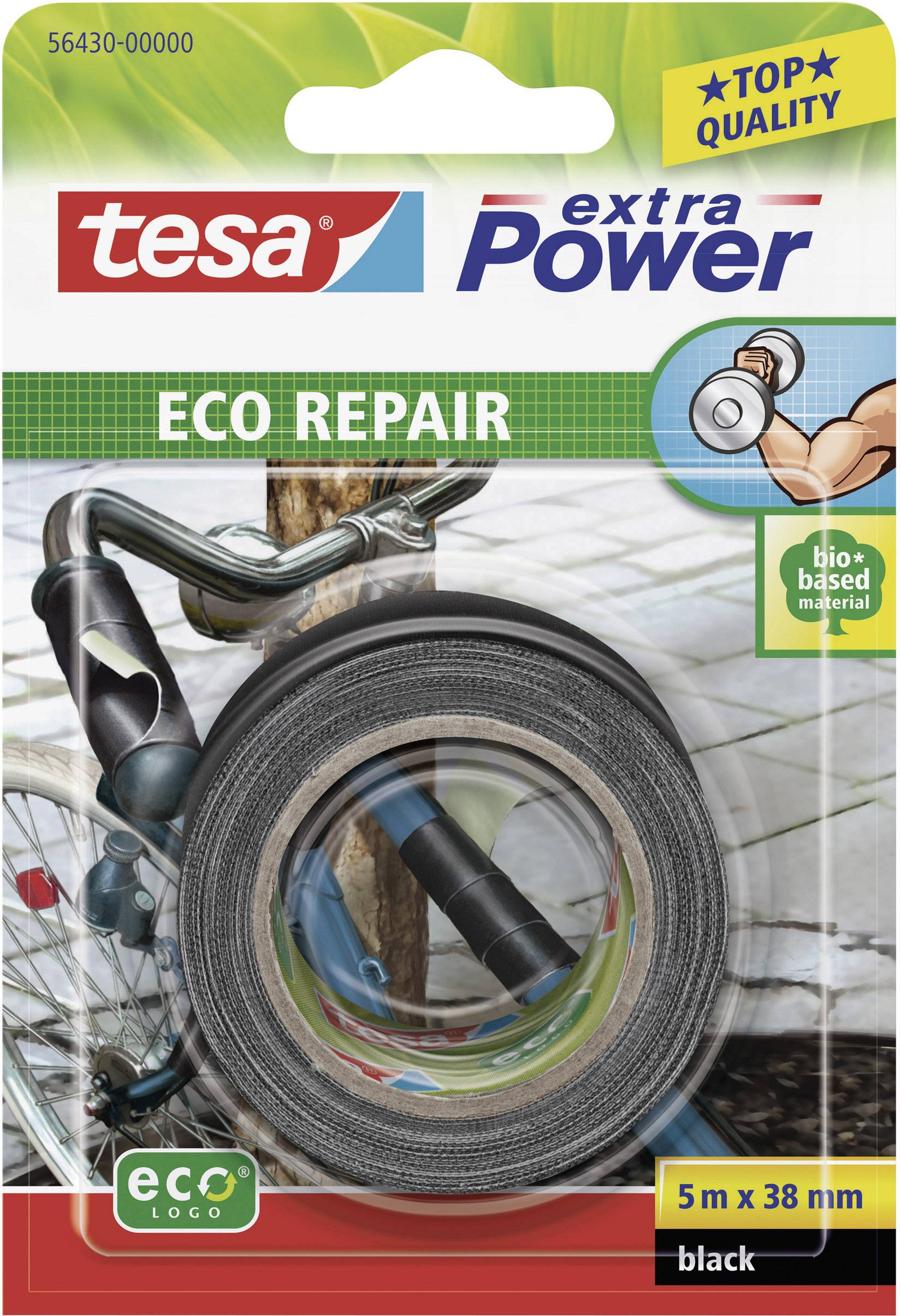 TESA ECO REPAIR 56430-00000-00 Gewebeklebeband tesa® extra Power Schwarz (L x B) 5 m x 38 mm 1 St.