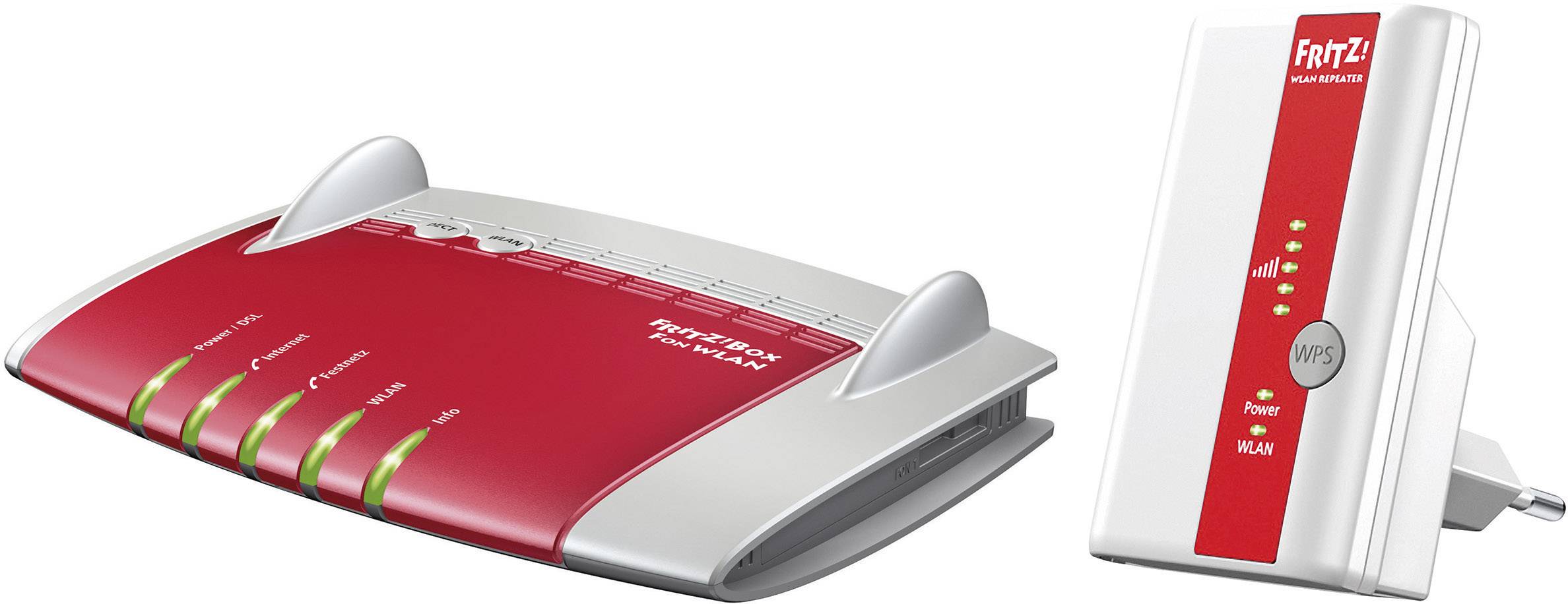 AVM FRITZ!Box 7360 + AVM FRITZ!WLAN Repeater 310 WLAN Router mit Modem Integriertes Modem: ADSL, ADSL2+, VDSL 2.4 GHz 300 MBit/s