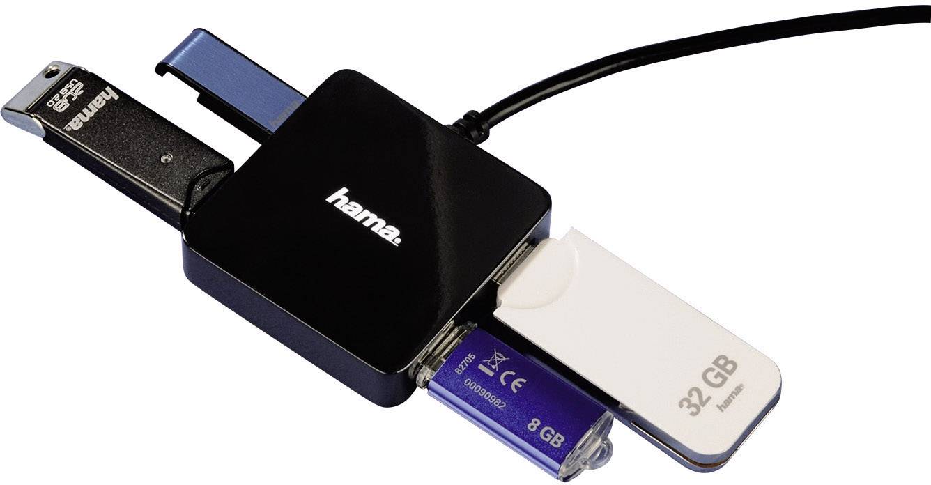 Hama 4 Port USB 2.0-Hub Schwarz