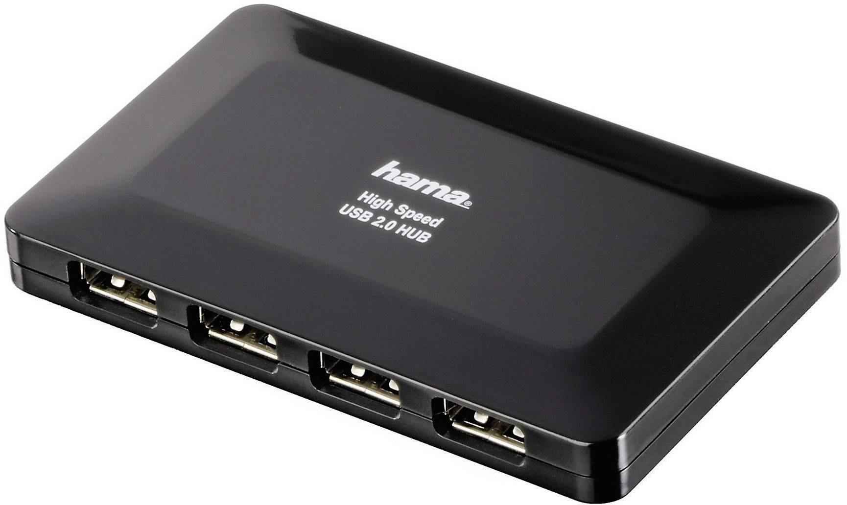 Hama 4 Port USB 2.0-Hub Schwarz