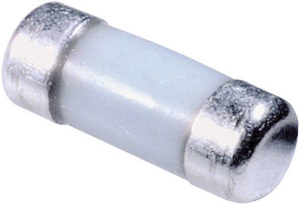 Eine weiße zylindrische Glassicherung mit zwei metallischen Endkappen.