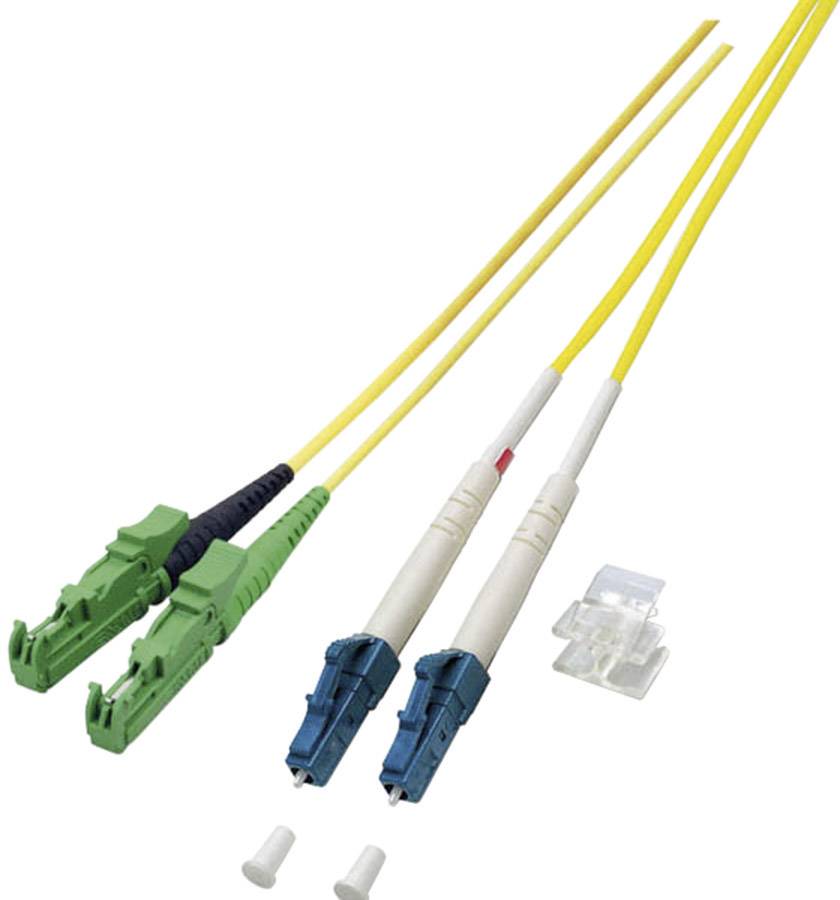 EFB Elektronik O0937.1 Glasfaser LWL Anschlusskabel 1.00 m Gelb [1x E2000®/APC 8°-Stecker - 1x LC-Stecker] 9/125 µ Singlemode OS2