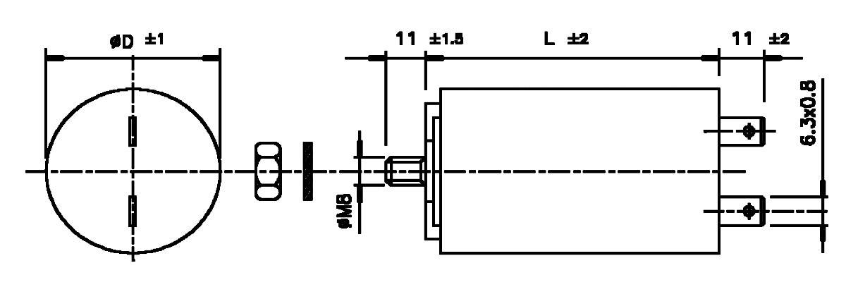 Weltron WB4080/A 1 St. MKP-Motorkondensator Steckanschluss  8 µF 450 V/AC 5 %  (Ø x H) 30 mm x 71 mm
