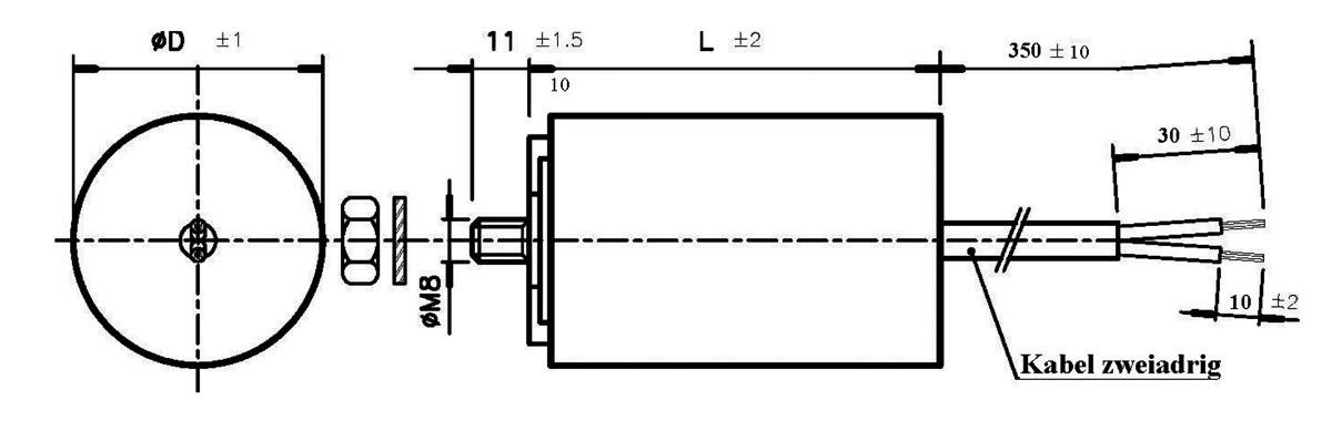 Weltron WB40250/B 350mm 1 St. MKP-Motorkondensator radial bedrahtet  25 µF 450 V/AC 5 %  (Ø x H) 45 mm x 71 mm