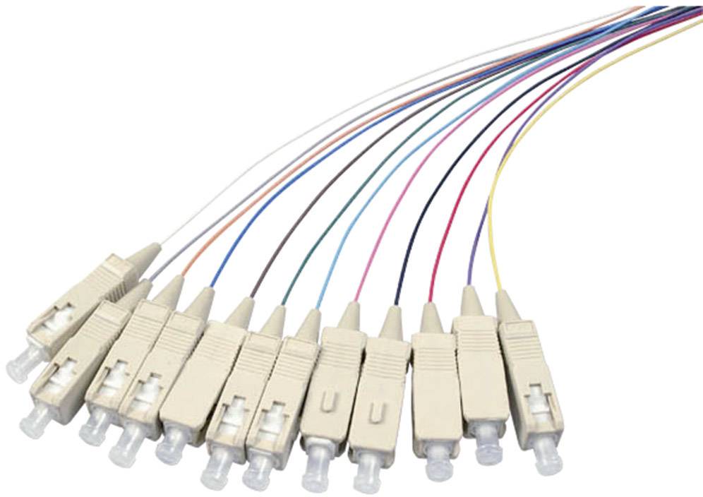 EFB Elektronik O3324.2 Glasfaser LWL Anschlusskabel 2.00 m Bunt [1x SC-Stecker - 1x offene Kabelenden] 50/125 µ Multimode OM2