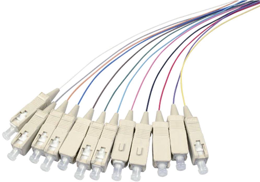 EFB Elektronik O3325.2 Glasfaser LWL Anschlusskabel 2.00 m Bunt [1x SC-Stecker - 1x offene Kabelenden] 50/125 µ Multimode OM3