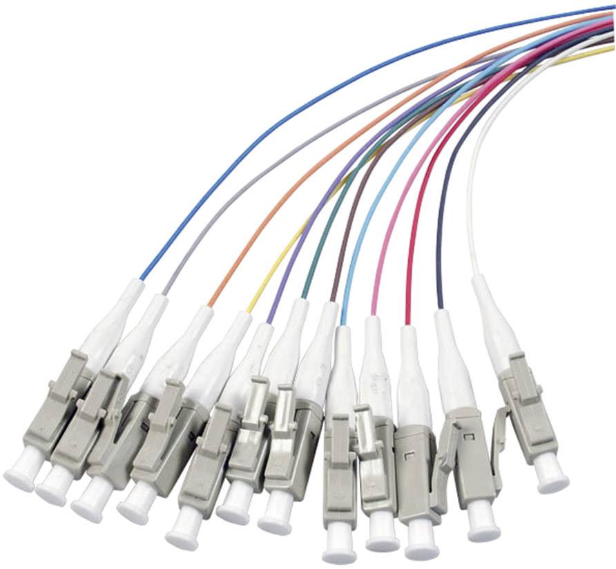 EFB Elektronik O3484.2 Glasfaser LWL Anschlusskabel 2.00 m Bunt [1x LC-Stecker - 1x offene Kabelenden] 50/125 µ Multimode OM2