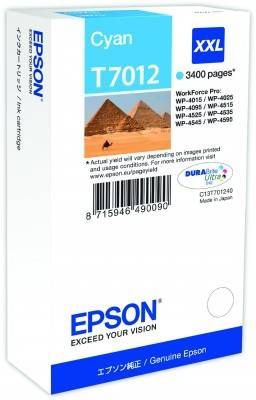 Epson Druckerpatrone T7012, XXL Original Cyan C13T70124010