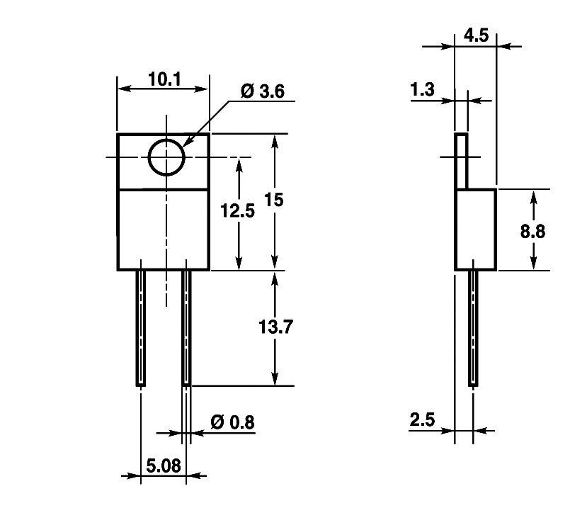 Vishay RTO 50 F-1.5 Hochlast-Widerstand 1.5Ω axial bedrahtet TO-220 50W 1% 1St.
