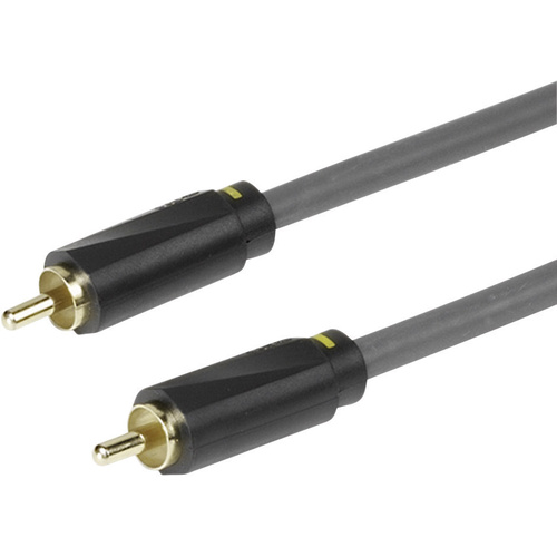 Câble de raccordement Sound & Image SI RR 50 [1x Cinch-RCA mâle - 1x Cinch-RCA mâle] 5.00 m gris, noir contacts dorés
