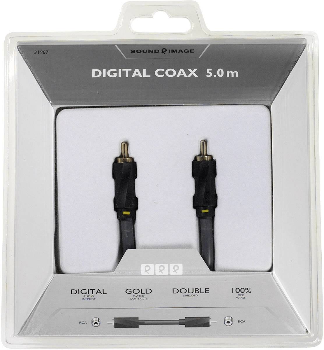 Sound & Image Composite Cinch AV Anschlusskabel [1x Cinch-Stecker - 1x Cinch-Stecker] 5.00m Grau, Schwarz