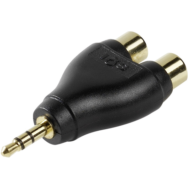 Sound & Image SI AR 21 Cinch / Klinke Audio Y-Adapter [1x Klinkenstecker 3.5mm - 2x Cinch-Buchse] Schwarz