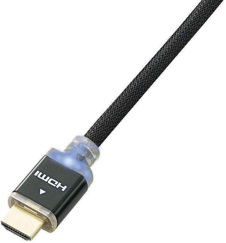SpeaKa Professional HDMI Anschlusskabel mit LED [1x HDMI-Stecker - 1x HDMI-Stecker] 2.00m Schwarz