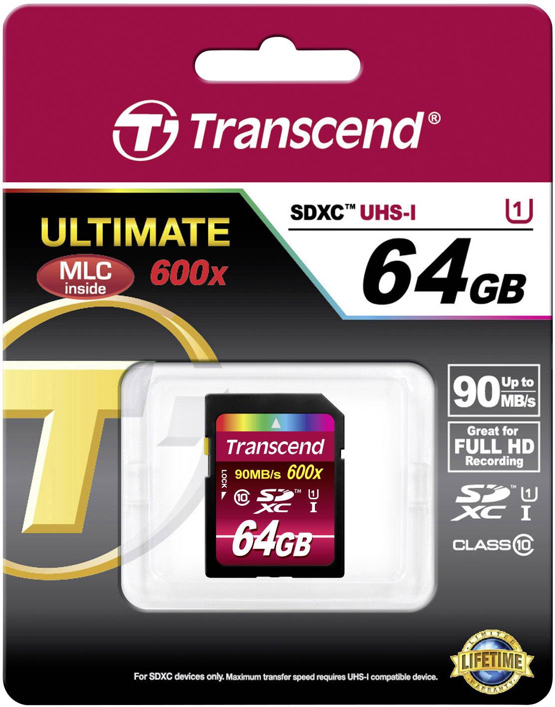 Transcend Ultimate SDXC-Karte Industrial 64GB Class 10, UHS-I