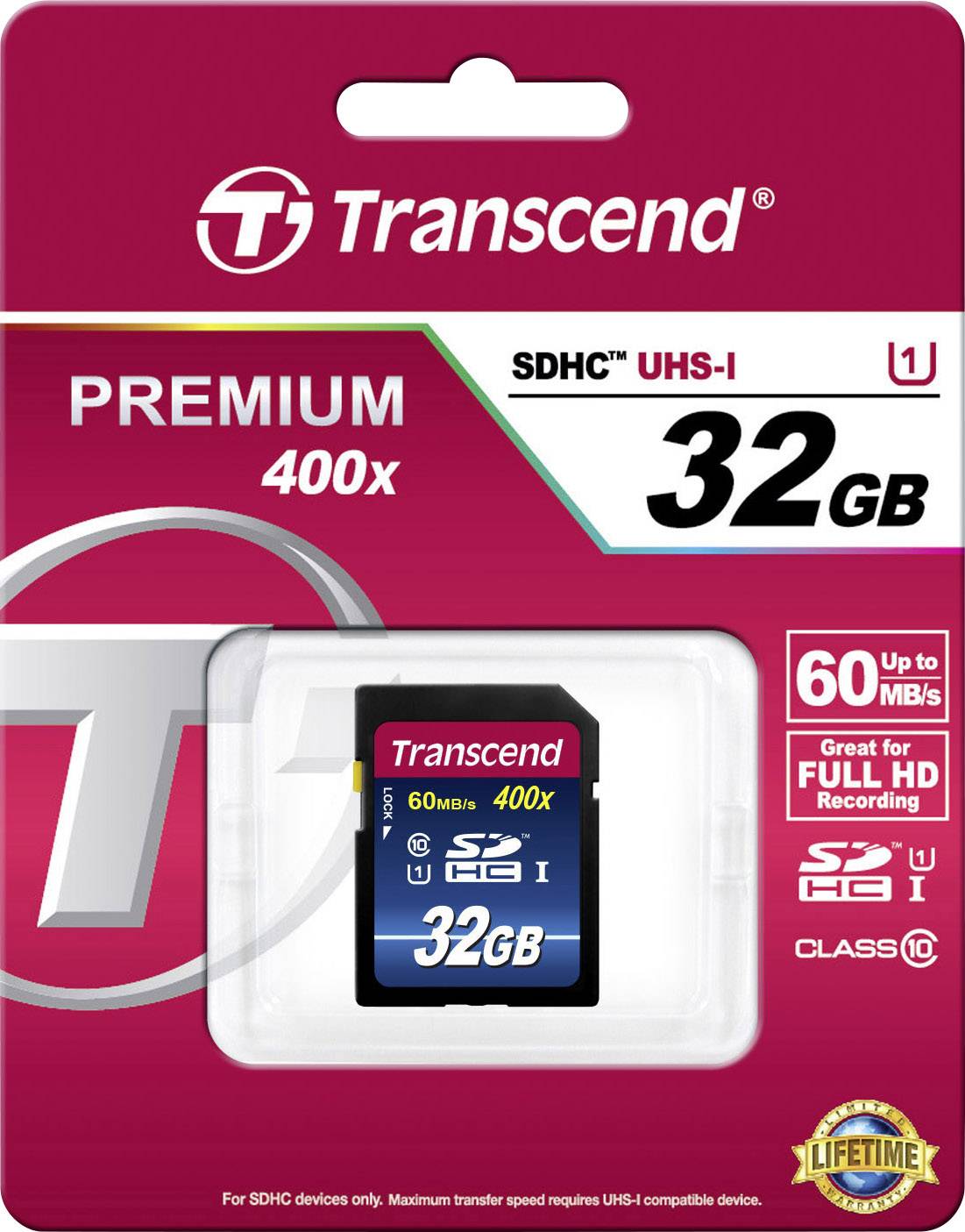 Transcend Premium 400 SDHC-Karte Industrial 32GB Class 10, UHS-I