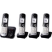 Panasonic KX-TG6824 Quattro DECT, GAP Schnurloses Telefon analog Anrufbeantworter, Freisprechen Schwarz, Silber Panasonic KX-TG6824 Quattro DECT, GAP Schnurloses Telefon analog Anrufbeantworter, Freisprechen Schwarz, Silber