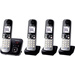 Téléphone sans fil Panasonic KX-TG6824 Quattro noir, argent