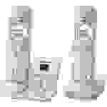 Panasonic KX-TG6822 Duo DECT, GAP Schnurloses Telefon analog Anrufbeantworter, Freisprechen Silber, Grau